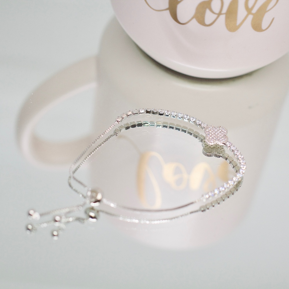 18k Gold Dipped Adjustable Tennis Leaf Bracelet - image 1